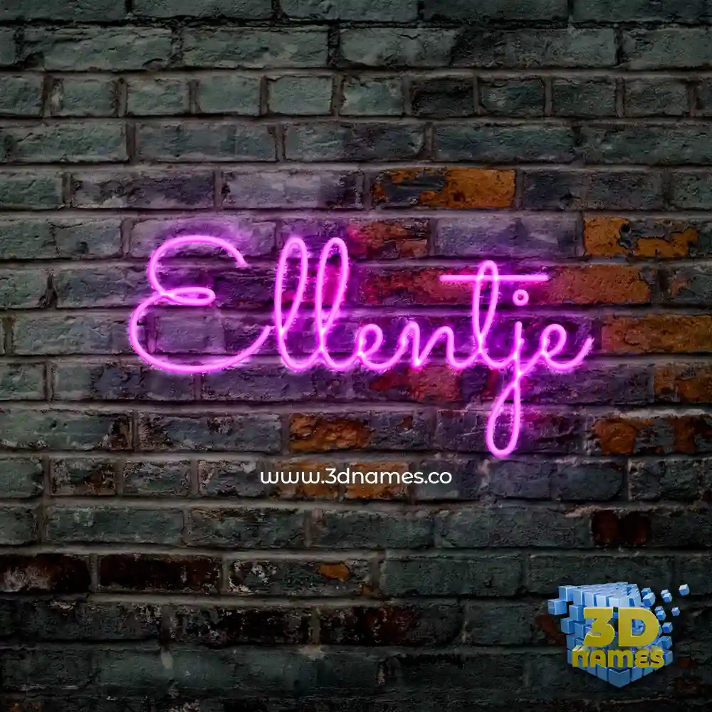 ellentje in Pink Neon style - 3D name wallpaper