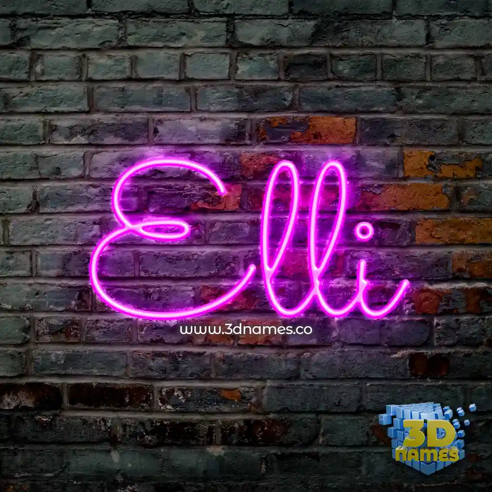 elli in Pink Neon style - 3D name wallpaper