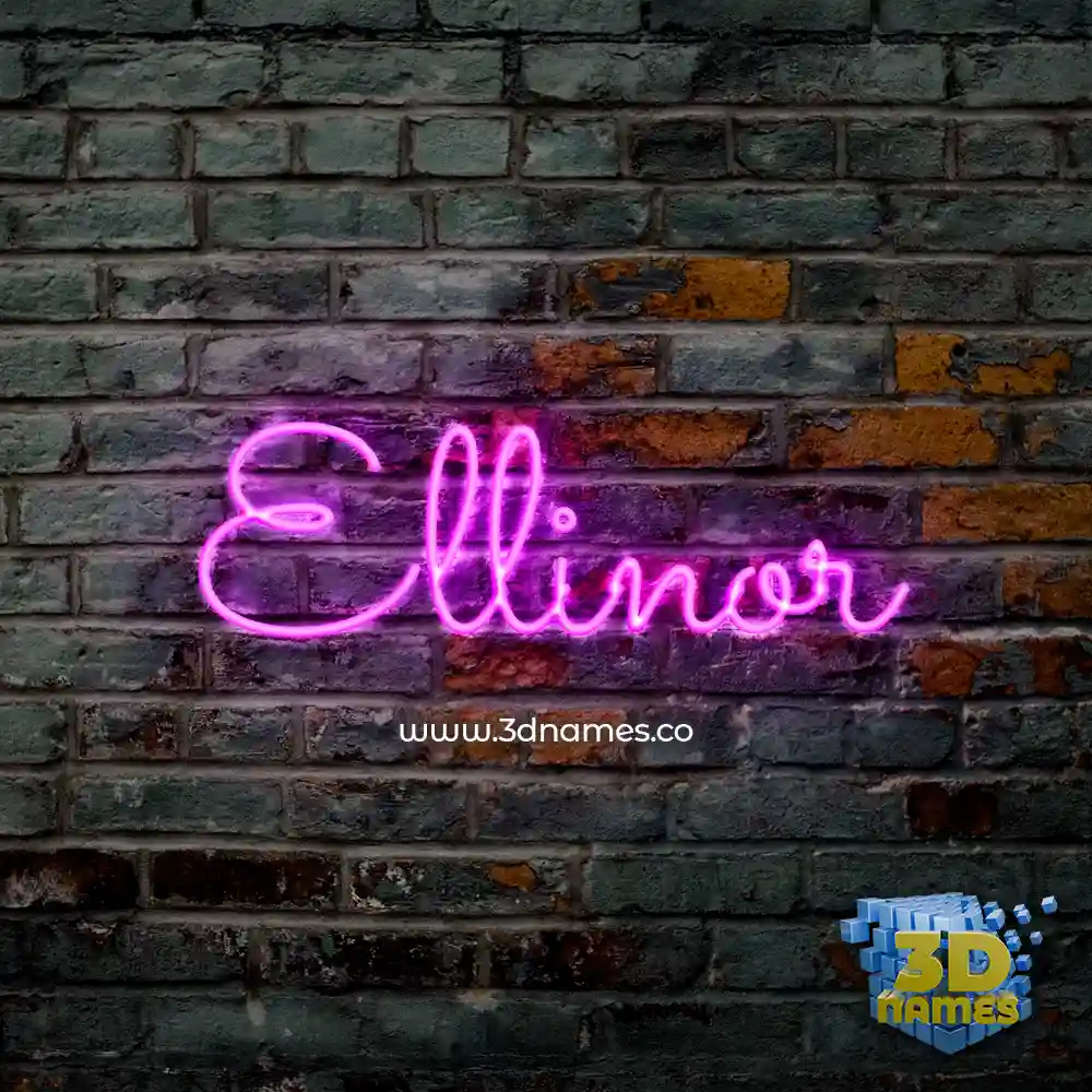 ellinor in Pink Neon style - 3D name wallpaper