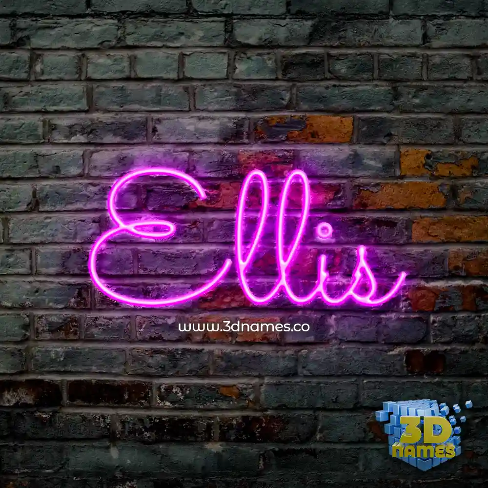 ellis in Pink Neon style - 3D name wallpaper