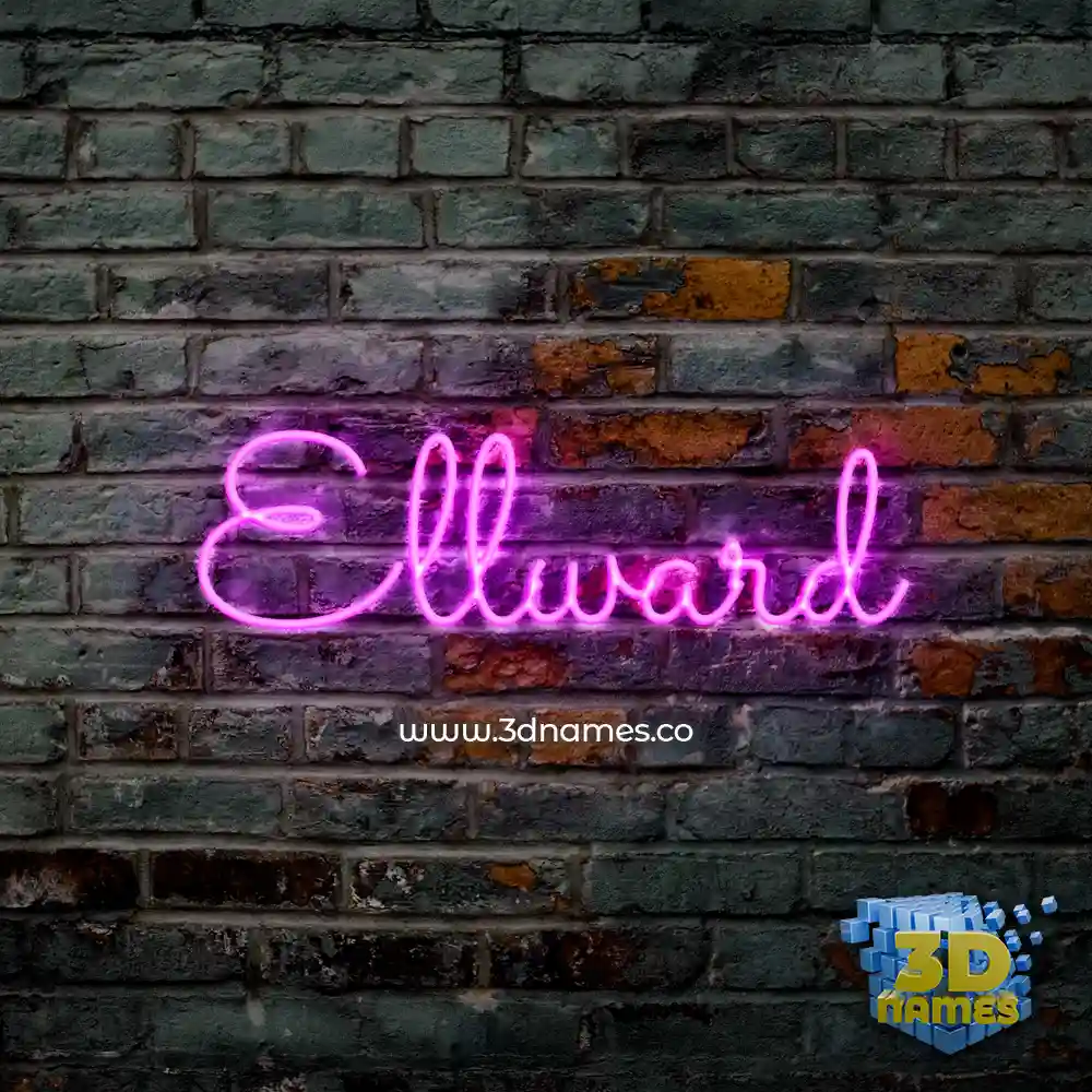 ellward in Pink Neon style - 3D name wallpaper