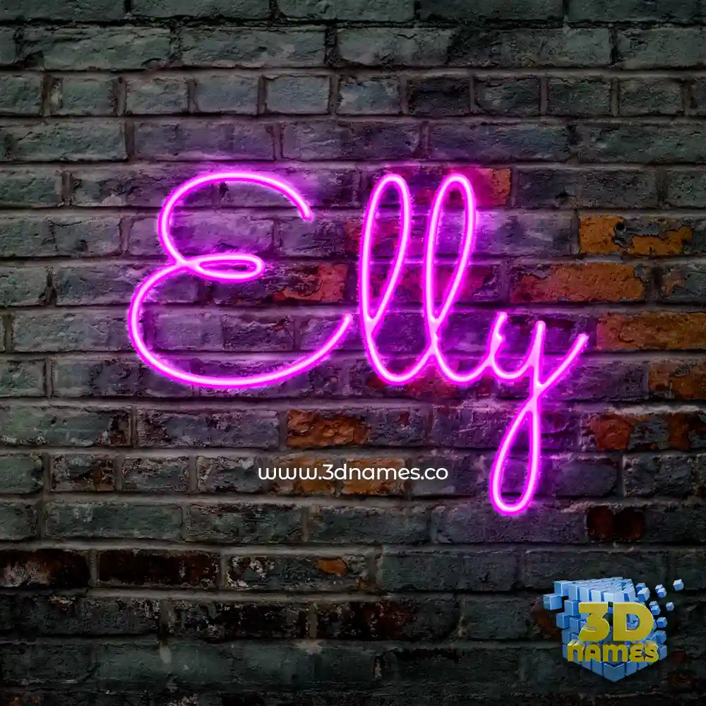 elly in Pink Neon style - 3D name wallpaper