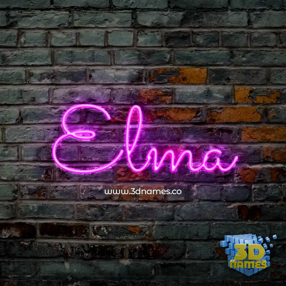 elma in Pink Neon style - 3D name wallpaper