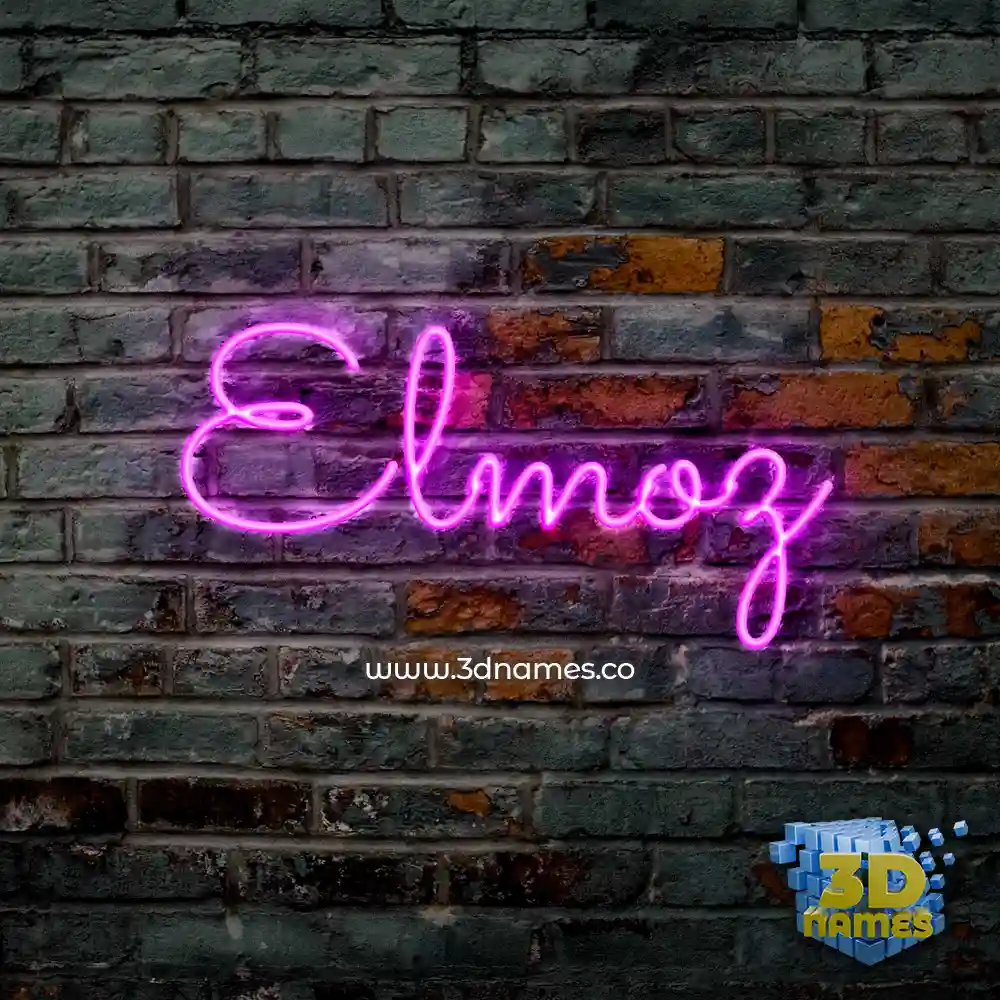 elmoz in Pink Neon style - 3D name wallpaper