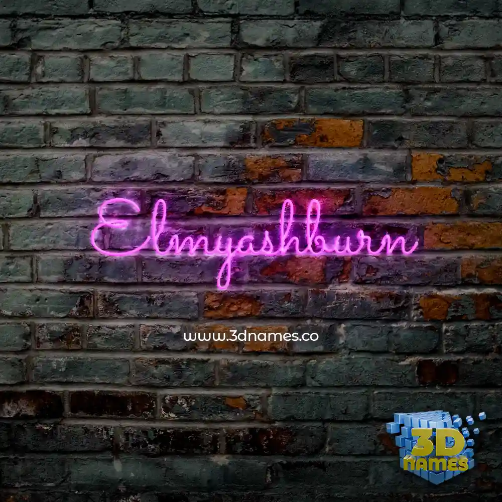 elmyashburn in Pink Neon style - 3D name wallpaper