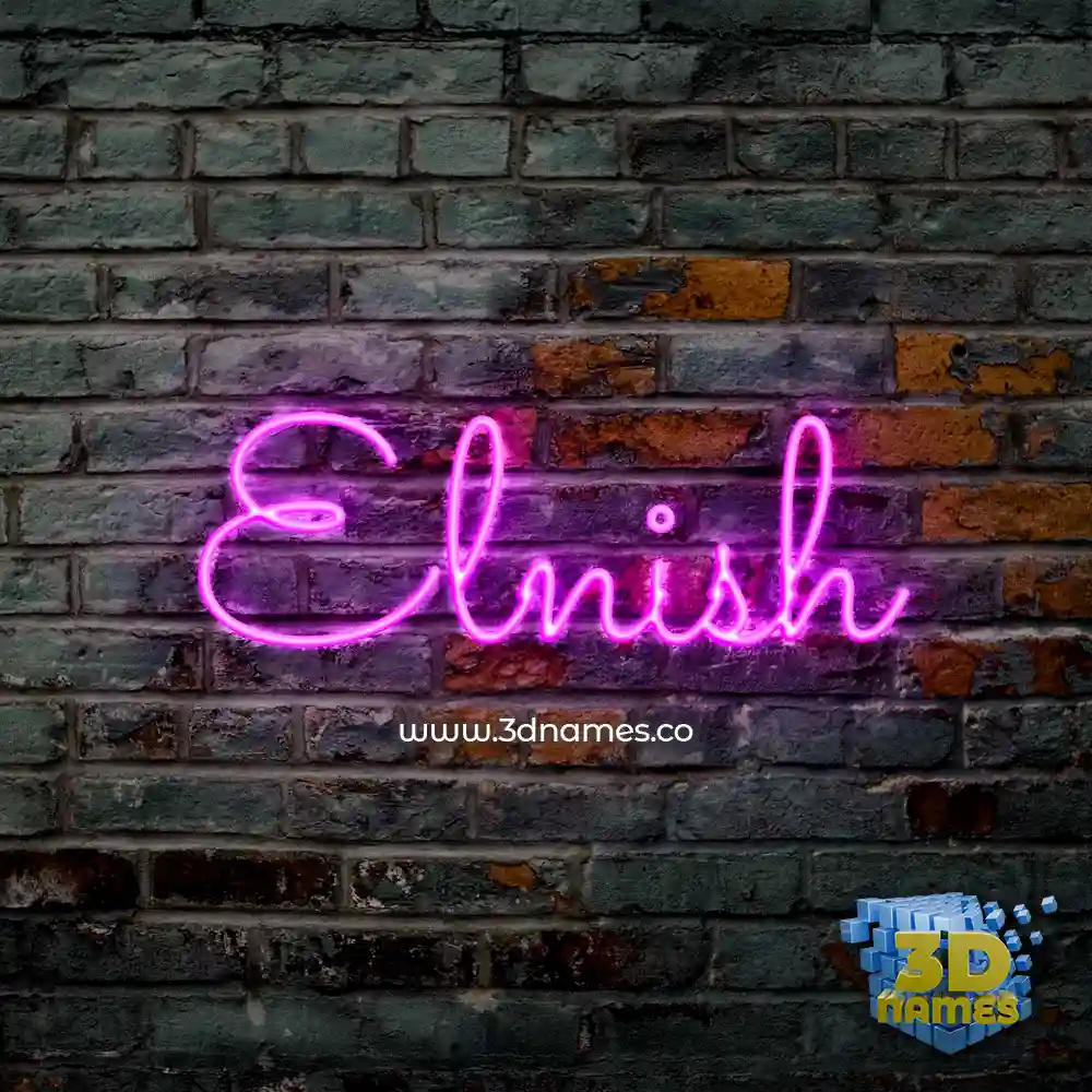 elnish in Pink Neon style - 3D name wallpaper