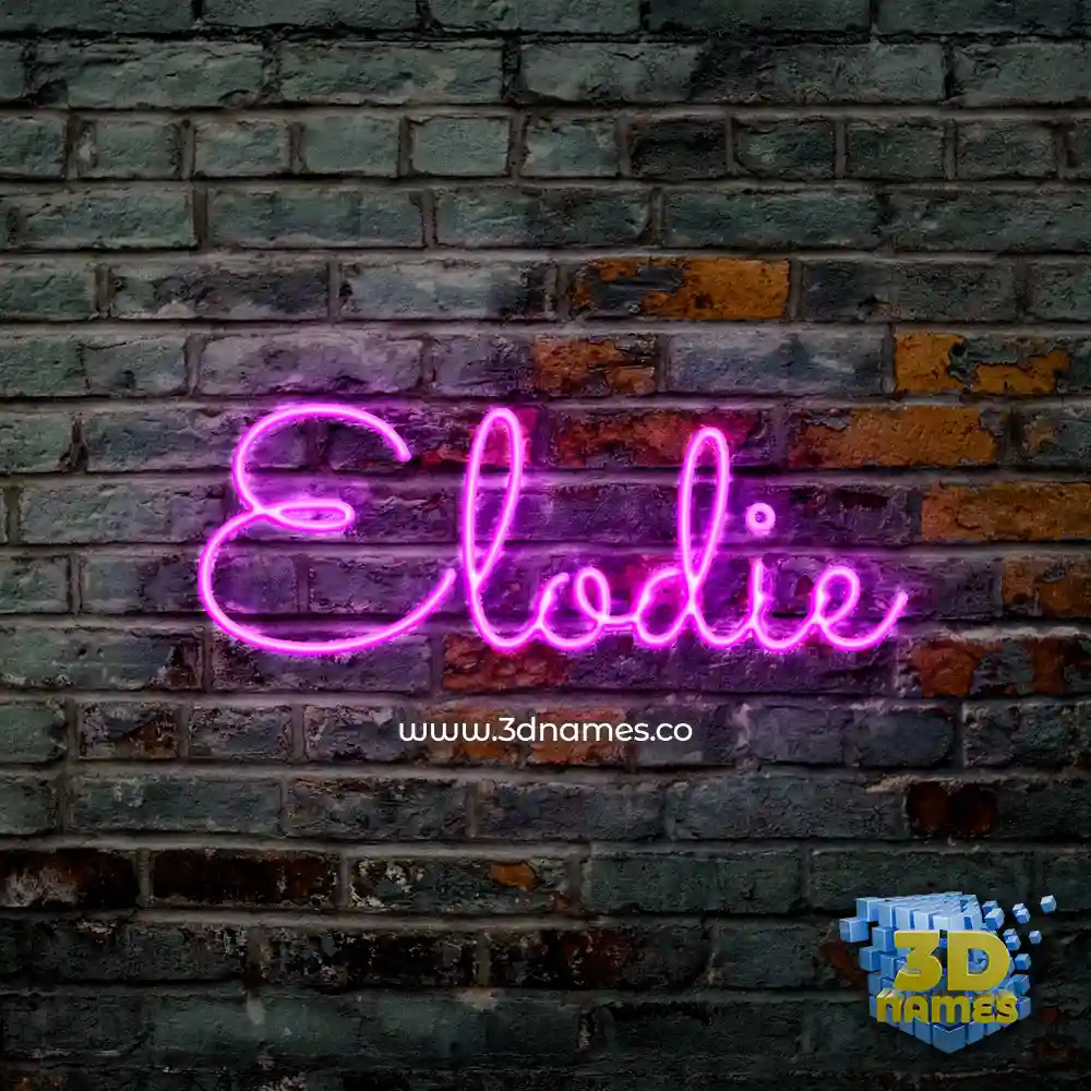 elodie in Pink Neon style - 3D name wallpaper