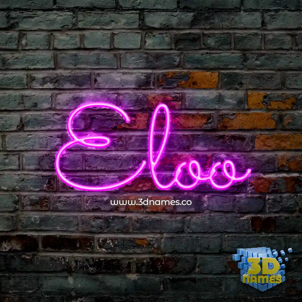 eloo in Pink Neon style - 3D name wallpaper