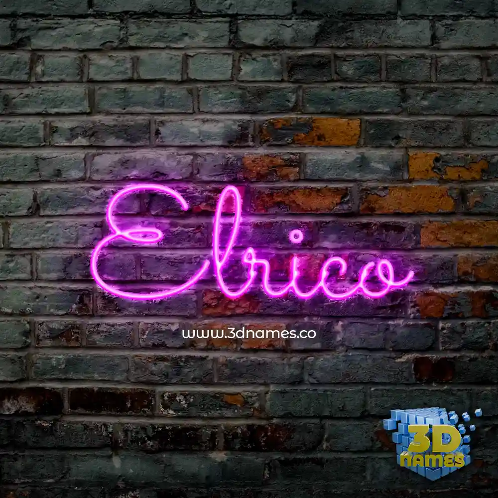 elrico in Pink Neon style - 3D name wallpaper