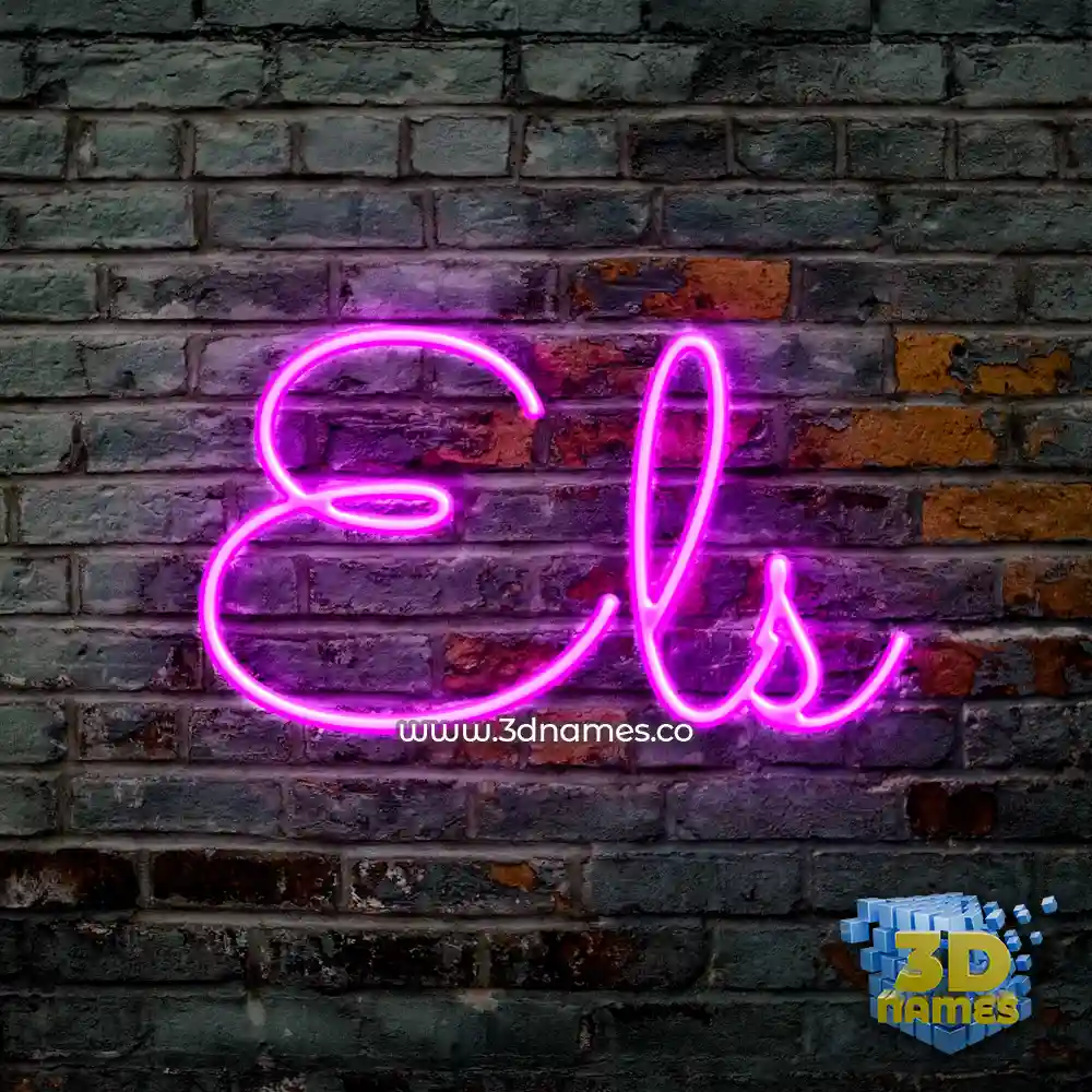 els in Pink Neon style - 3D name wallpaper