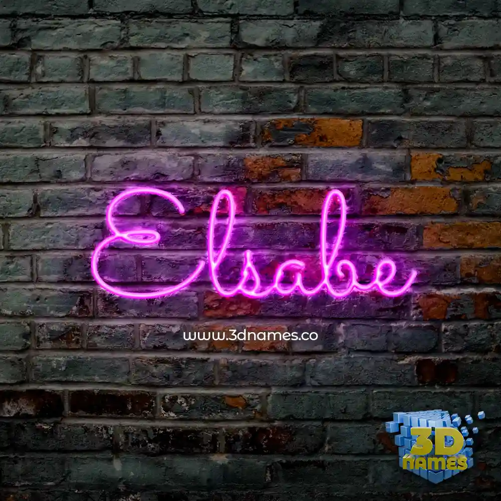 elsabe in Pink Neon style - 3D name wallpaper