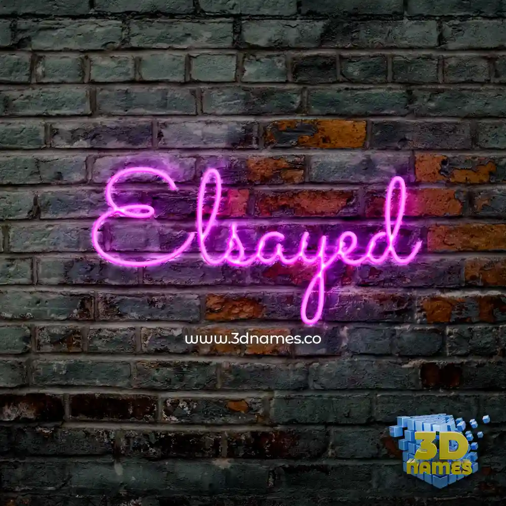 elsayed in Pink Neon style - 3D name wallpaper