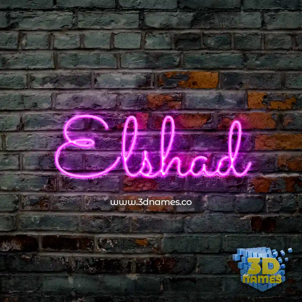 elshad in Pink Neon style - 3D name wallpaper