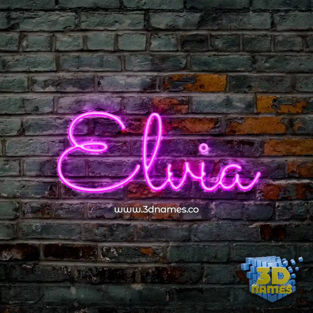 elvia in Pink Neon style - 3D name wallpaper
