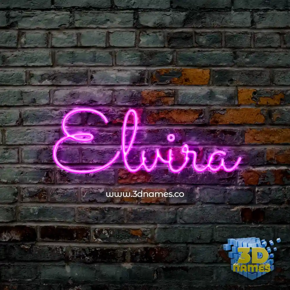elvira in Pink Neon style - 3D name wallpaper