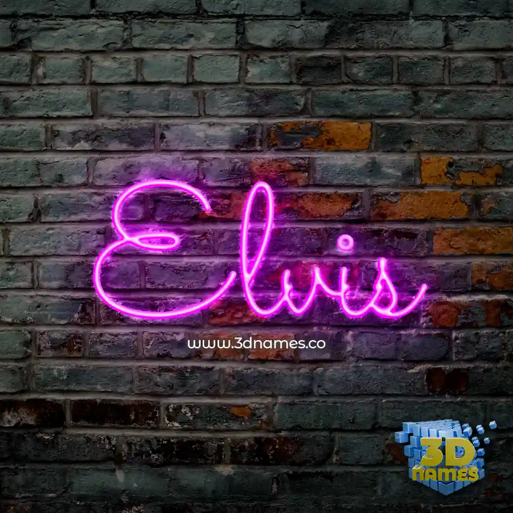 elvis in Pink Neon style - 3D name wallpaper
