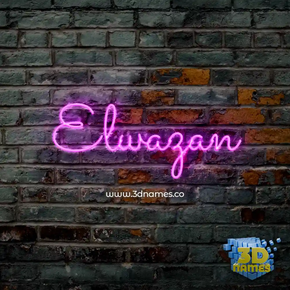 elwazan in Pink Neon style - 3D name wallpaper