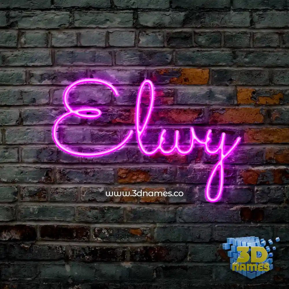 elwy in Pink Neon style - 3D name wallpaper