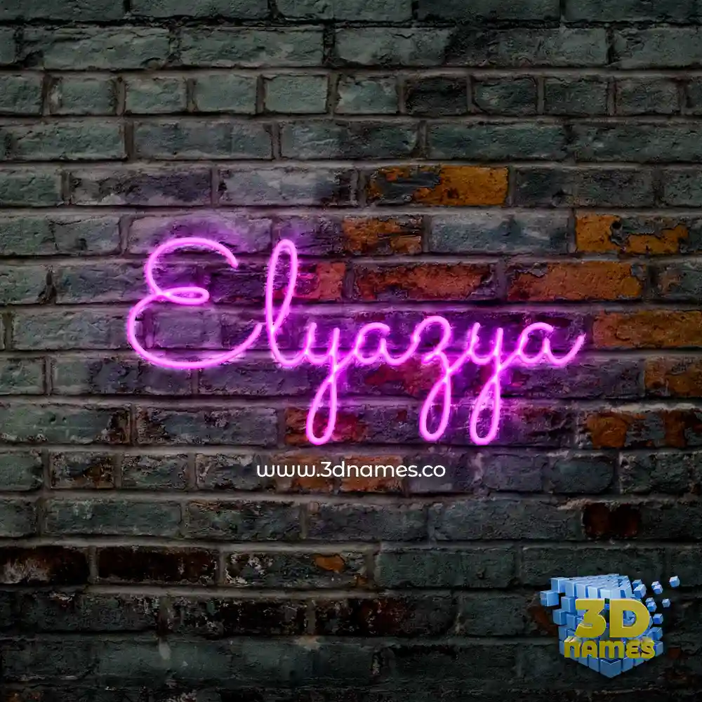 elyazya in Pink Neon style - 3D name wallpaper