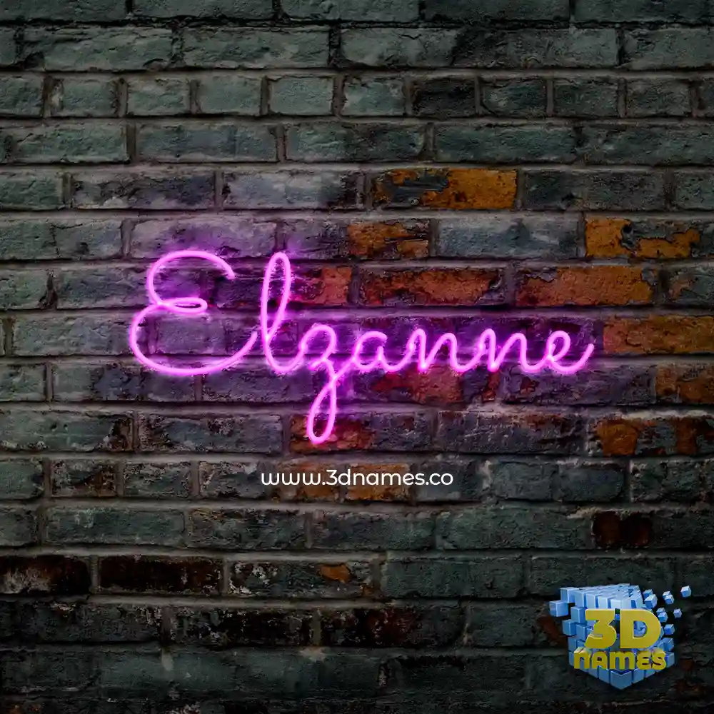 elzanne in Pink Neon style - 3D name wallpaper