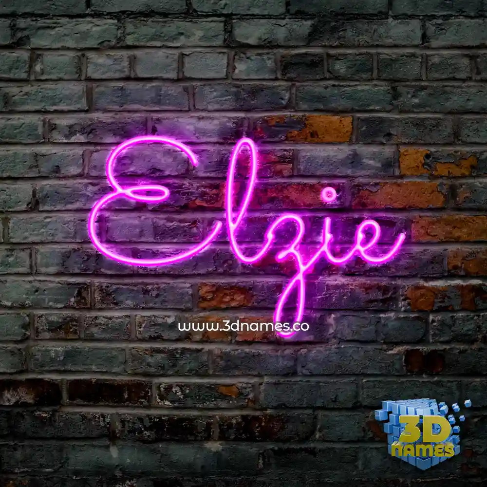 elzie in Pink Neon style - 3D name wallpaper