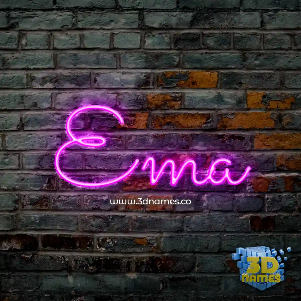 ema in Pink Neon style - 3D name wallpaper