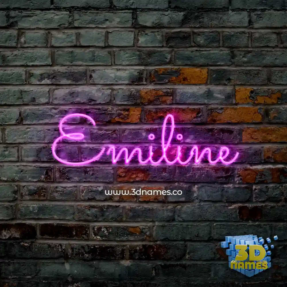 emiline in Pink Neon style - 3D name wallpaper