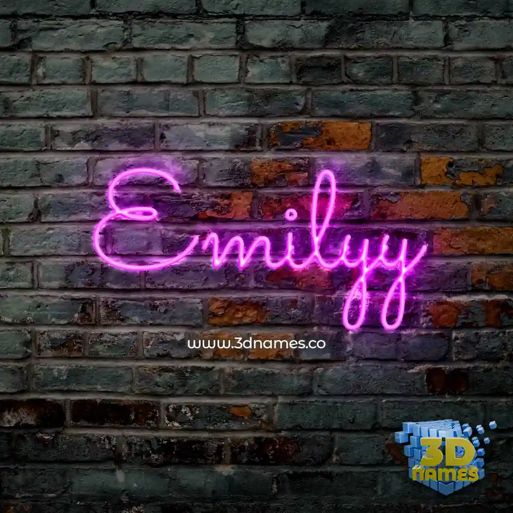 emilyy in Pink Neon style - 3D name wallpaper