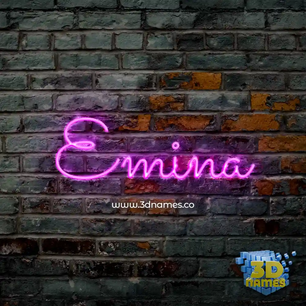 emina in Pink Neon style - 3D name wallpaper