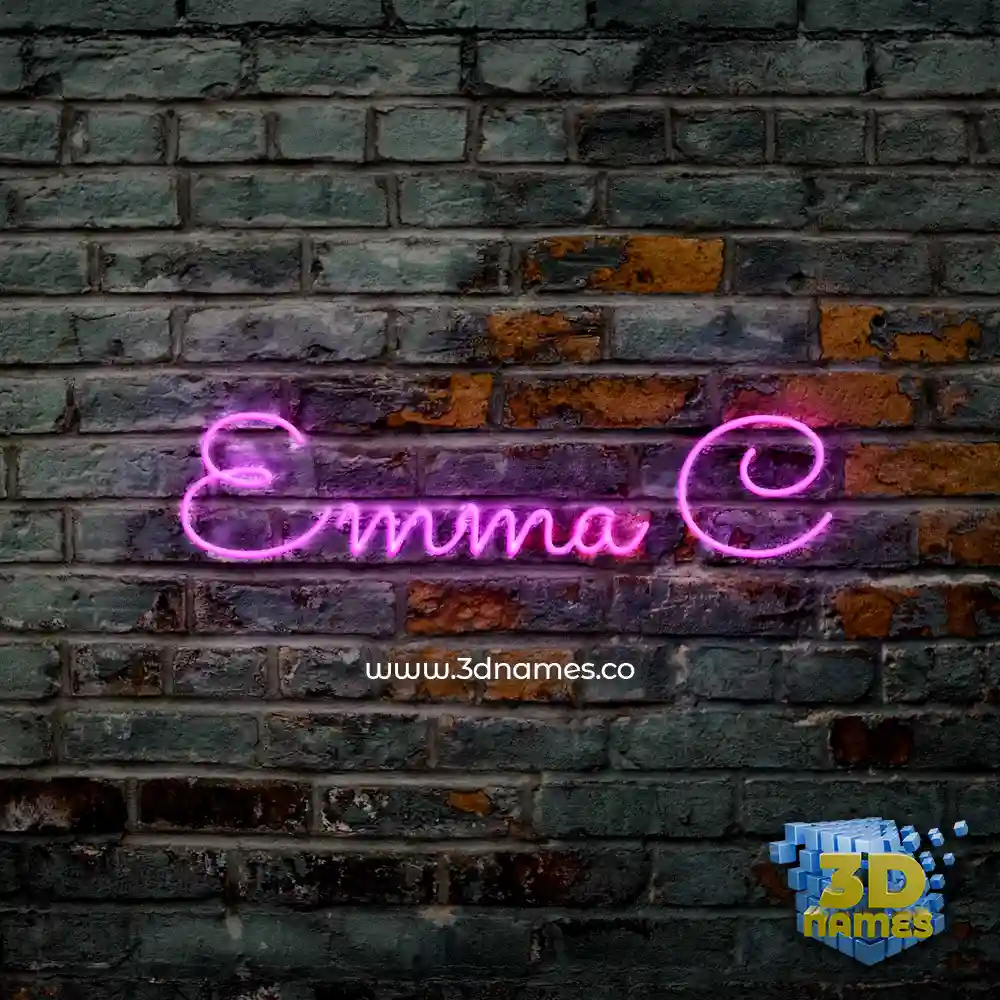 emma c in Pink Neon style - 3D name wallpaper