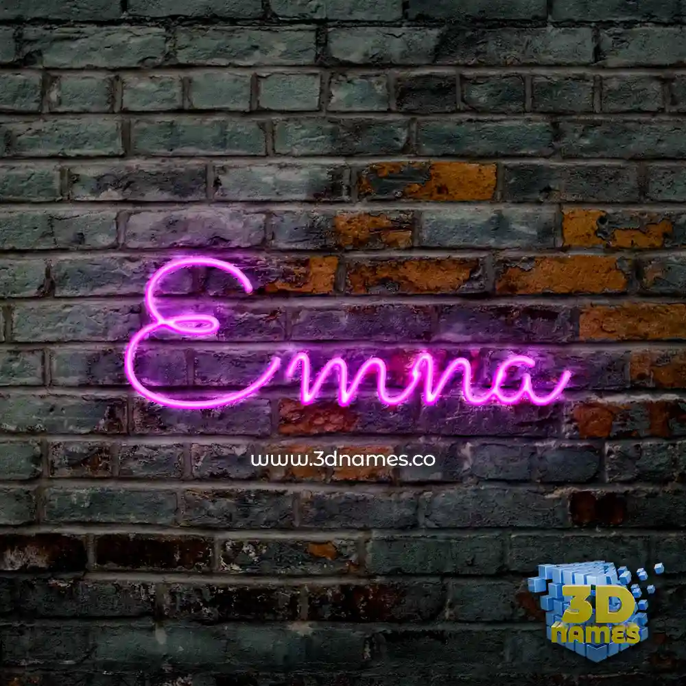 emna in Pink Neon style - 3D name wallpaper