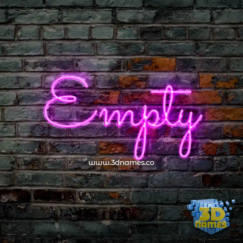 empty in Pink Neon style - 3D name wallpaper