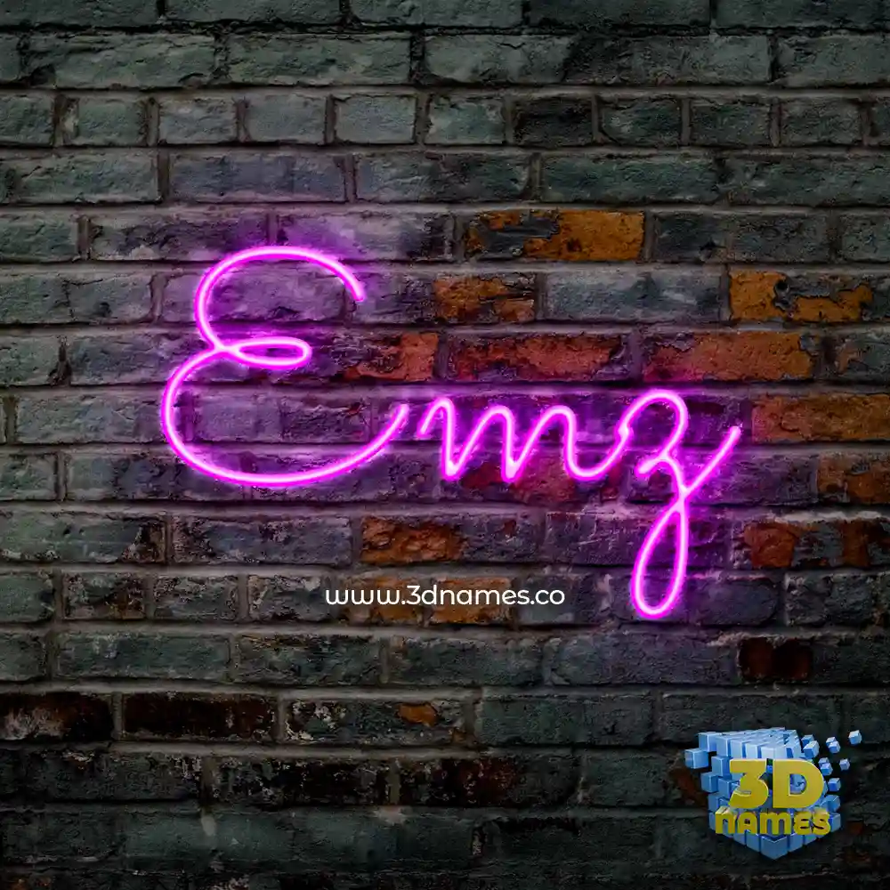 emz in Pink Neon style - 3D name wallpaper