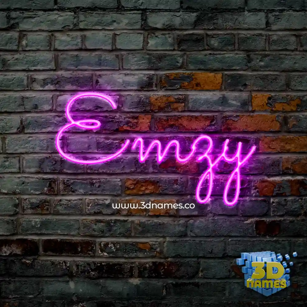 emzy in Pink Neon style - 3D name wallpaper