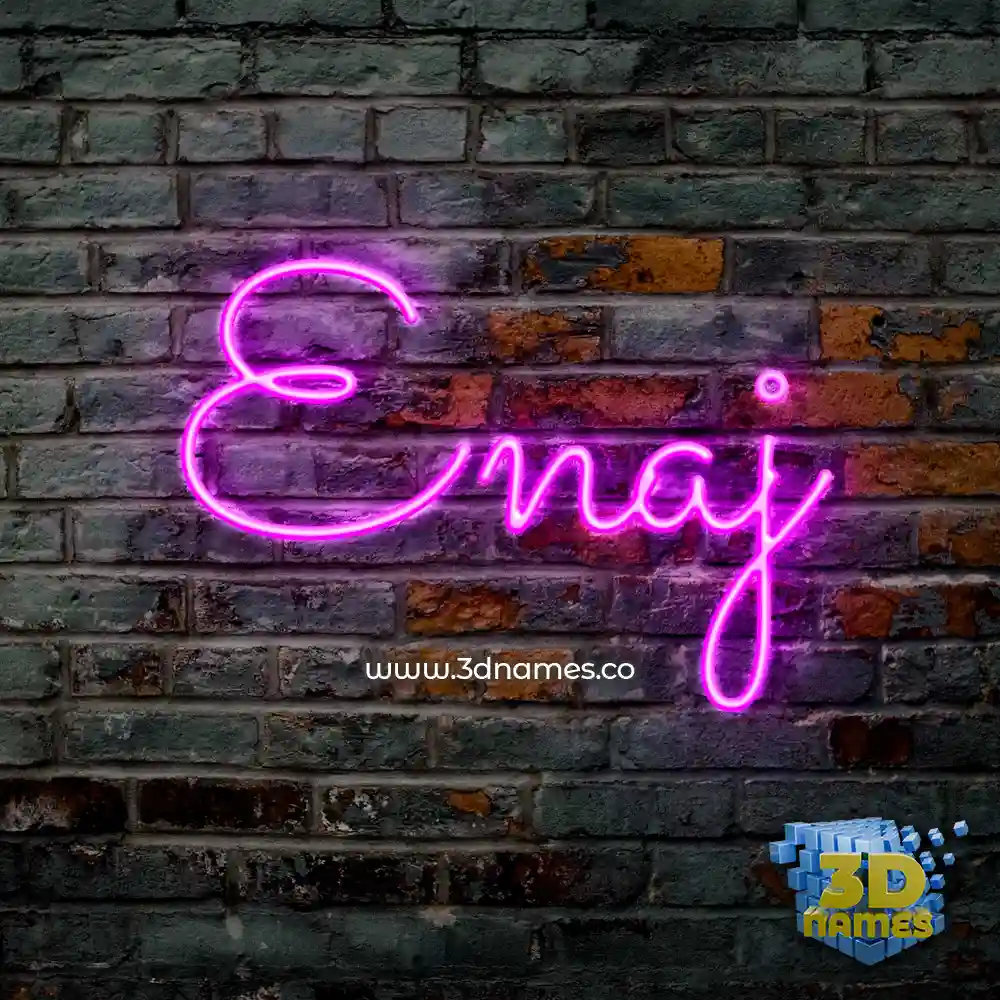 enaj in Pink Neon style - 3D name wallpaper