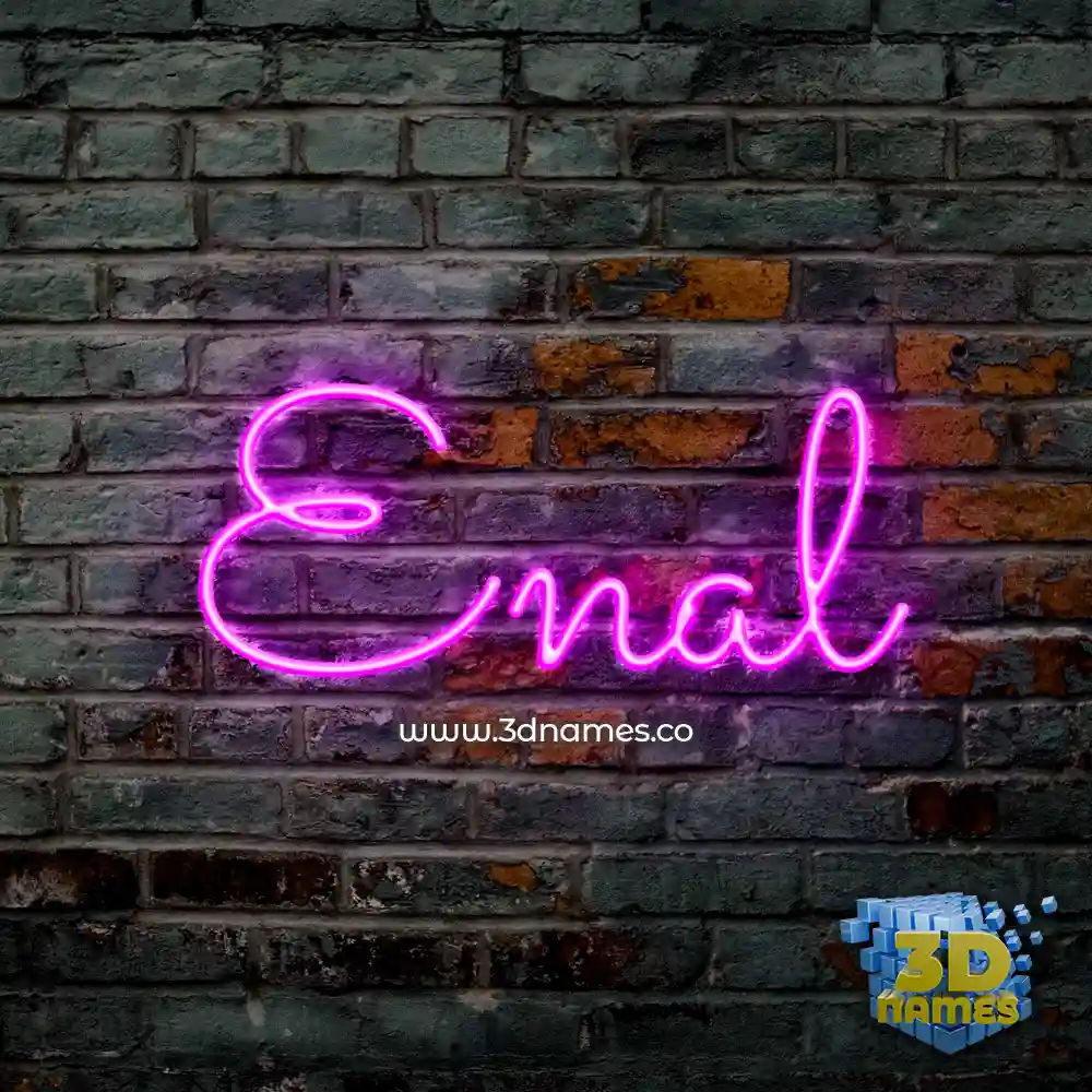 enal in Pink Neon style - 3D name wallpaper