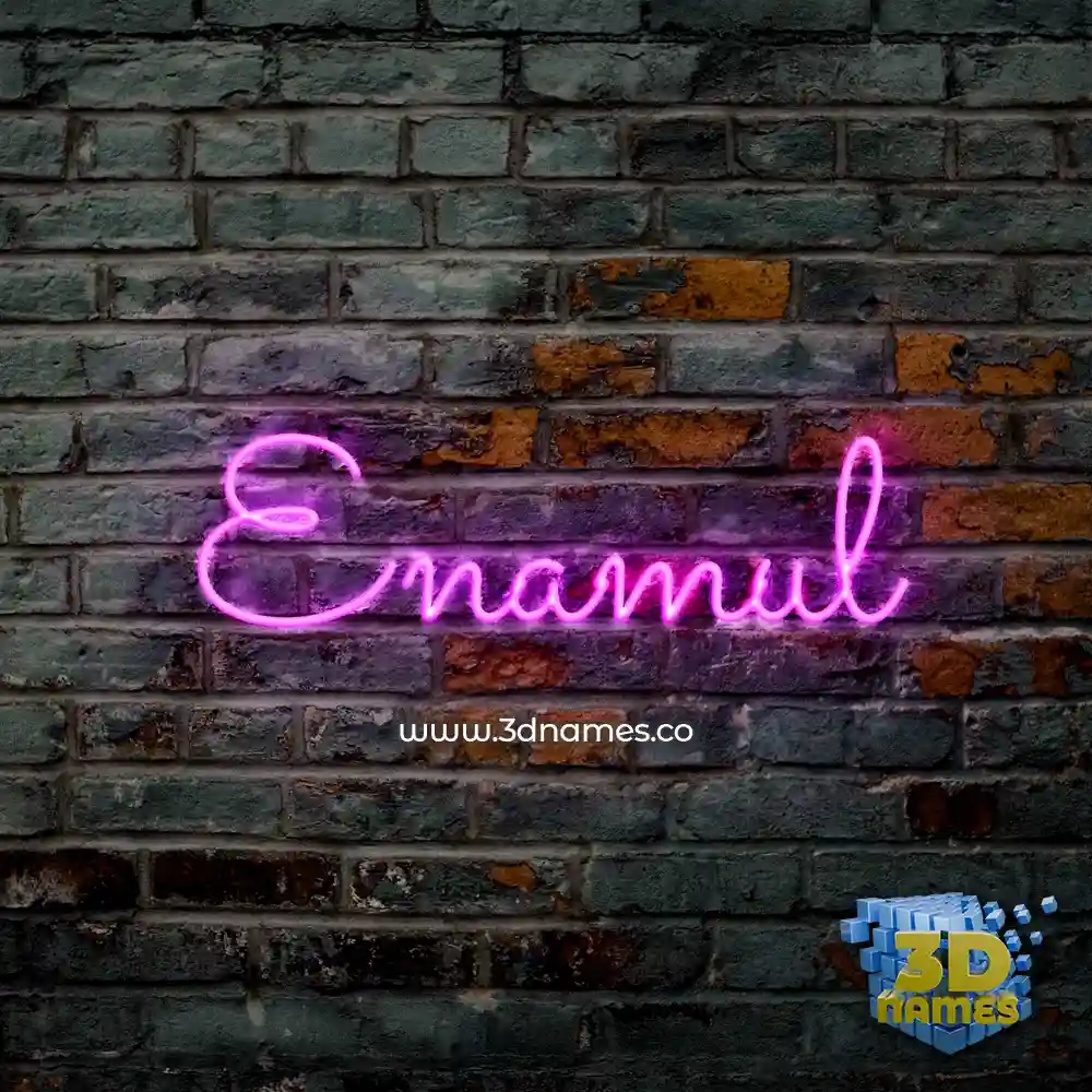enamul in Pink Neon style - 3D name wallpaper