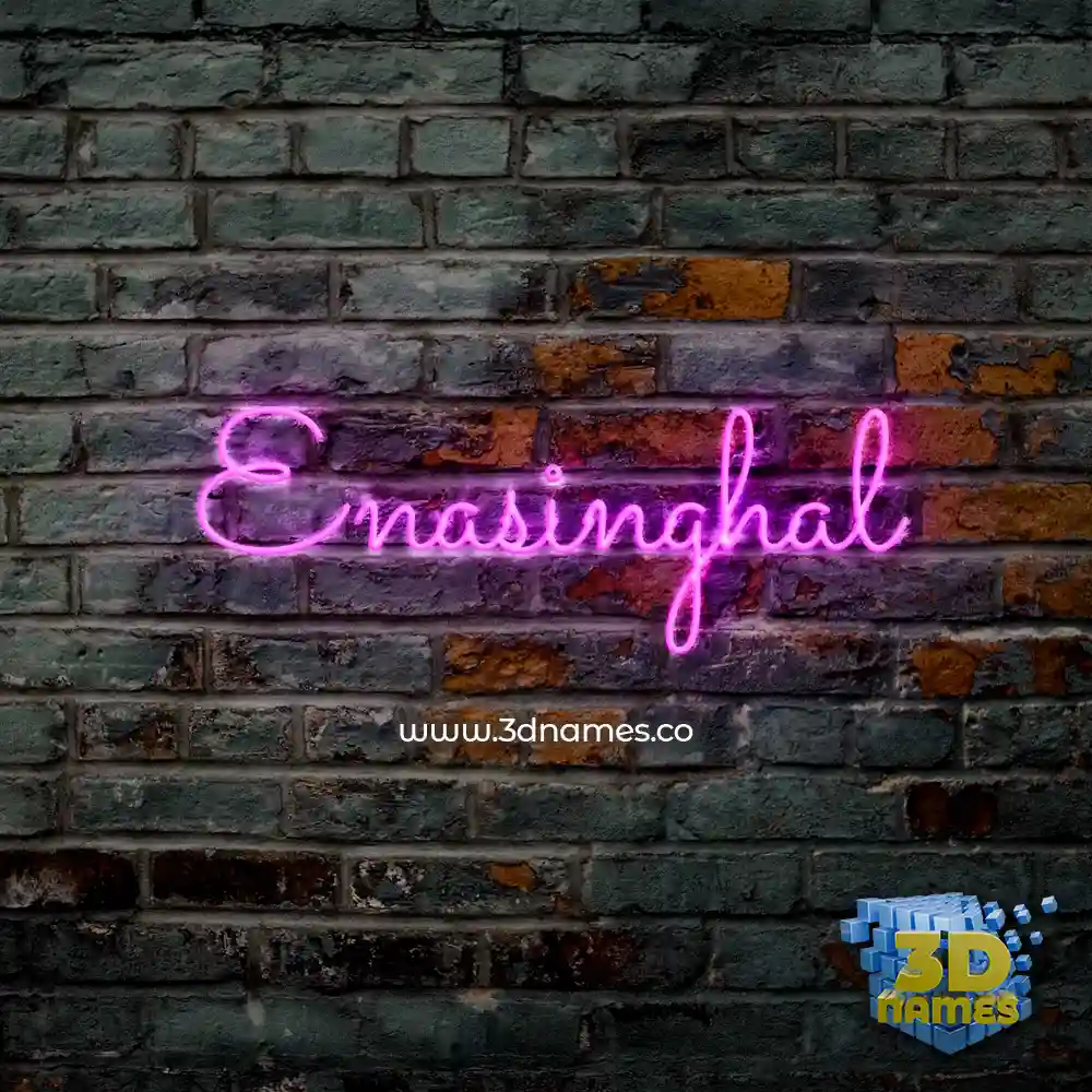 enasinghal in Pink Neon style - 3D name wallpaper