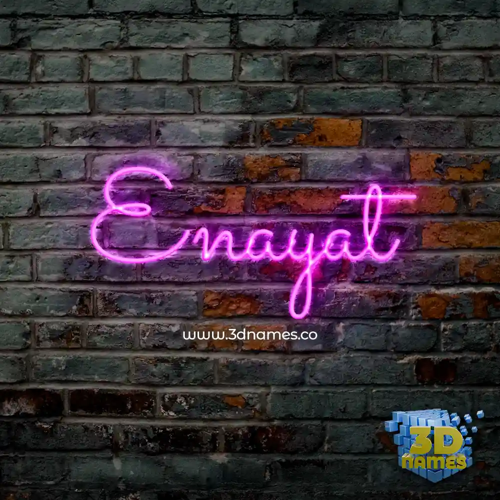 enayat in Pink Neon style - 3D name wallpaper
