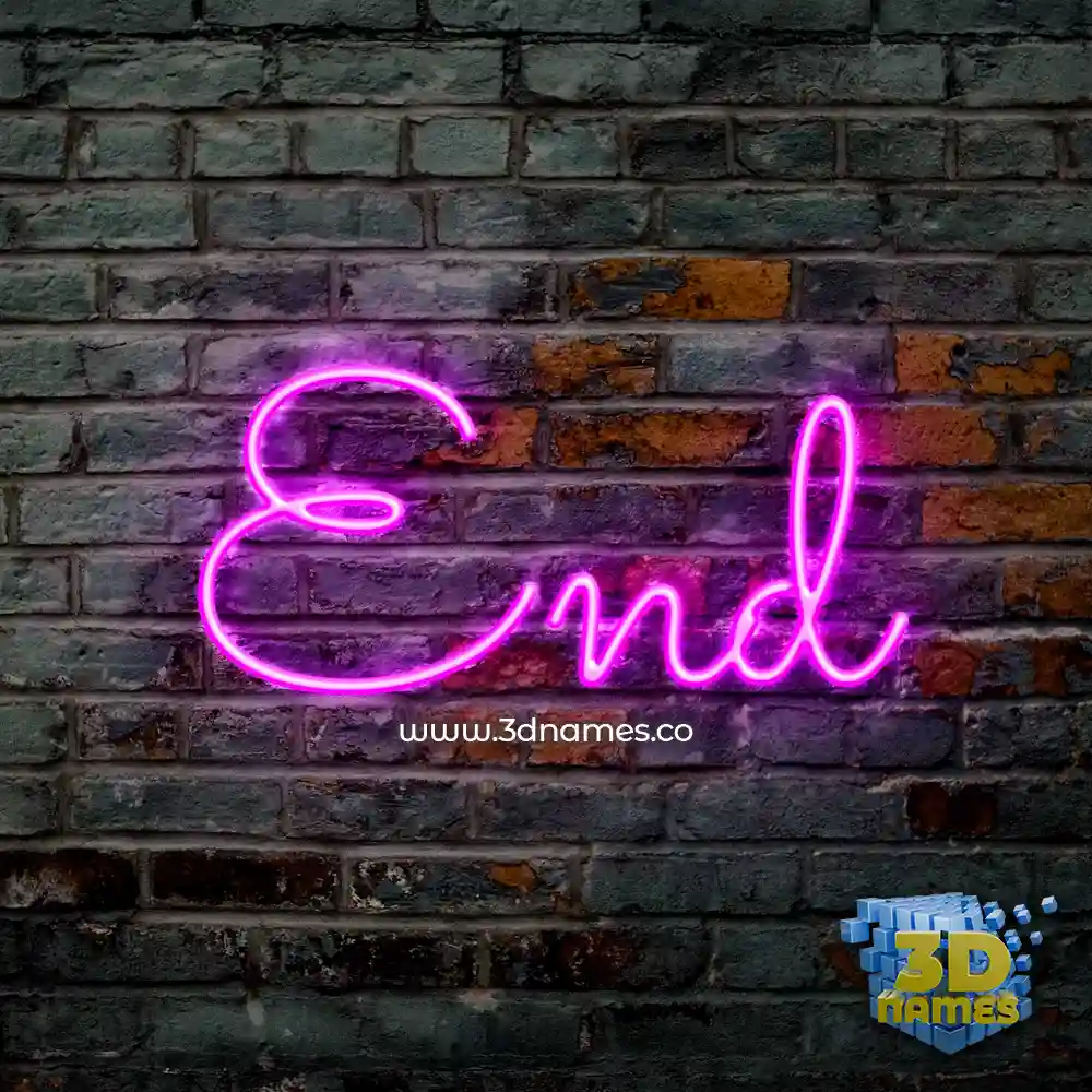 end in Pink Neon style - 3D name wallpaper