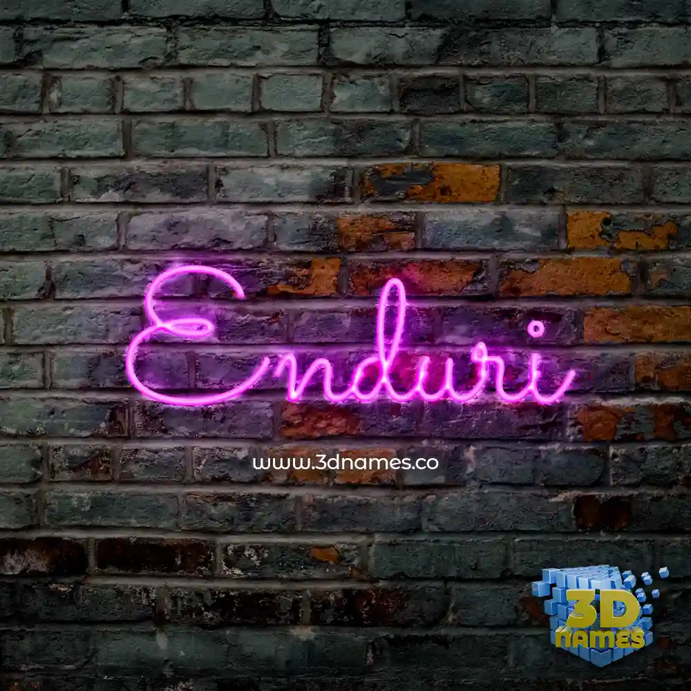 enduri in Pink Neon style - 3D name wallpaper