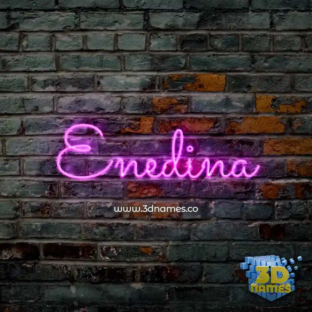 enedina in Pink Neon style - 3D name wallpaper