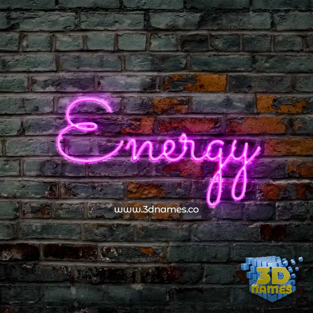 energy in Pink Neon style - 3D name wallpaper