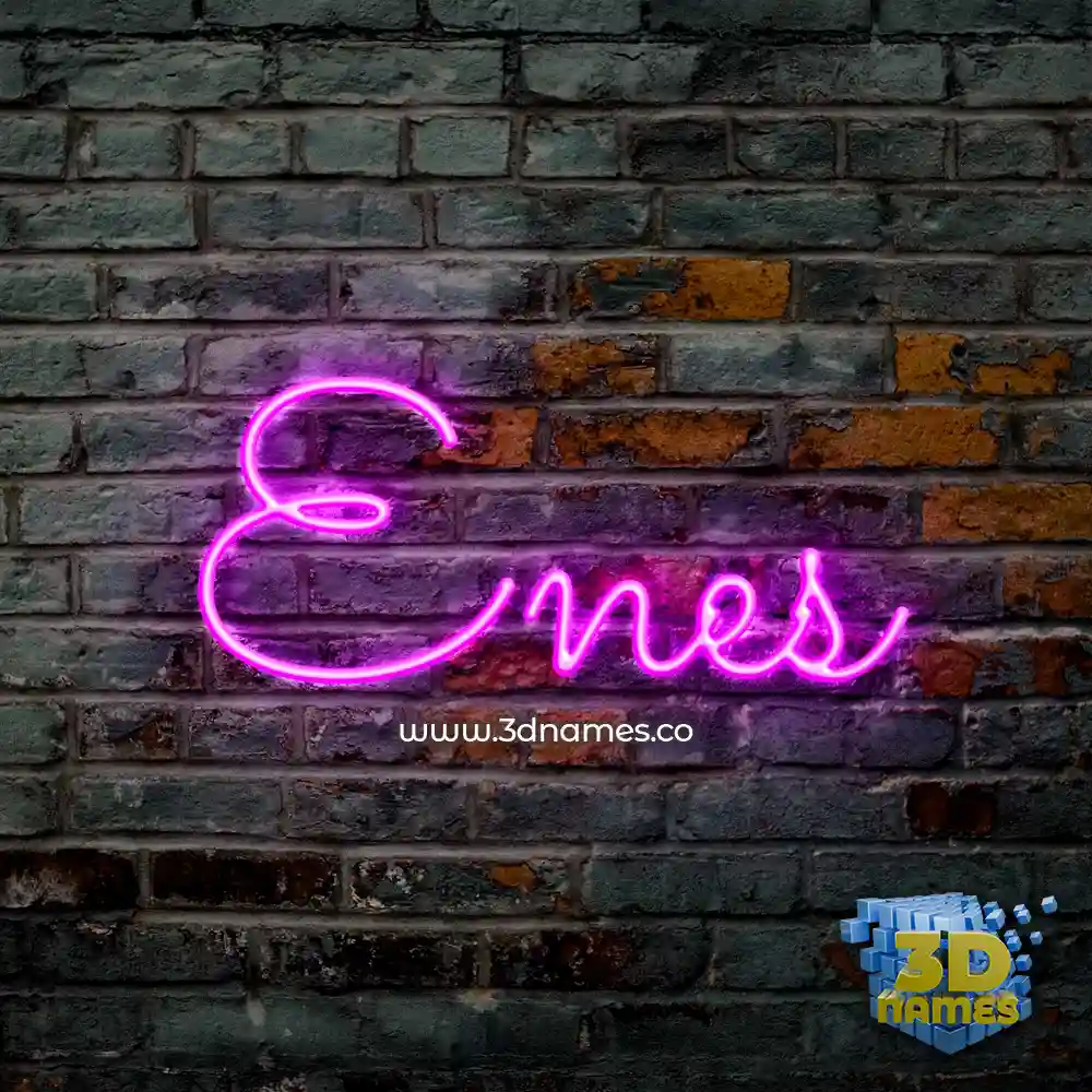 enes in Pink Neon style - 3D name wallpaper