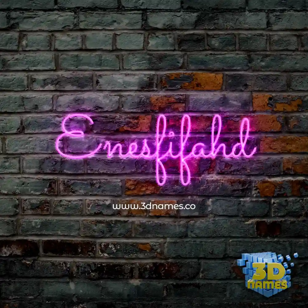 enesfifahd in Pink Neon style - 3D name wallpaper