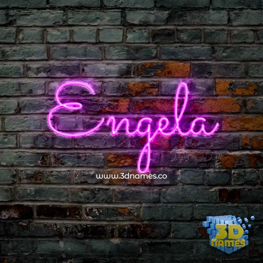 engela in Pink Neon style - 3D name wallpaper