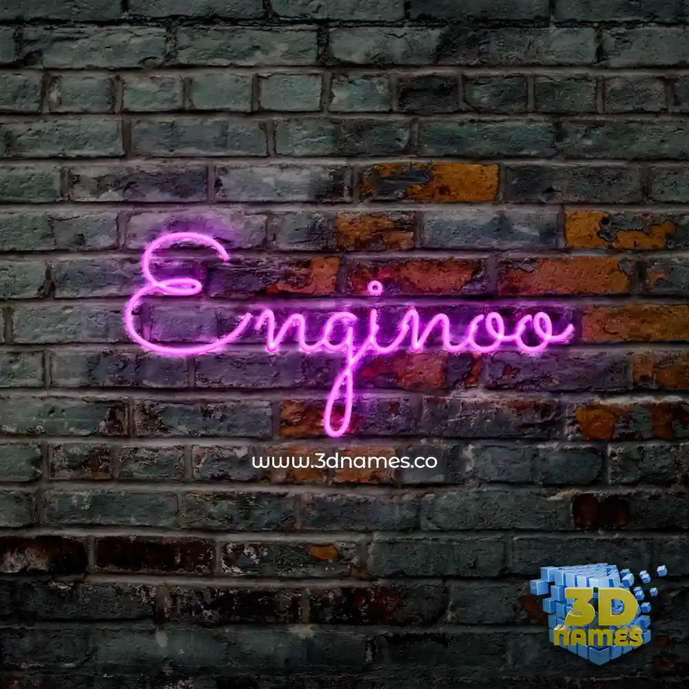enginoo in Pink Neon style - 3D name wallpaper