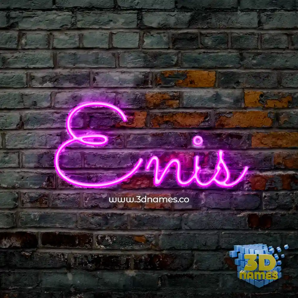 enis in Pink Neon style - 3D name wallpaper