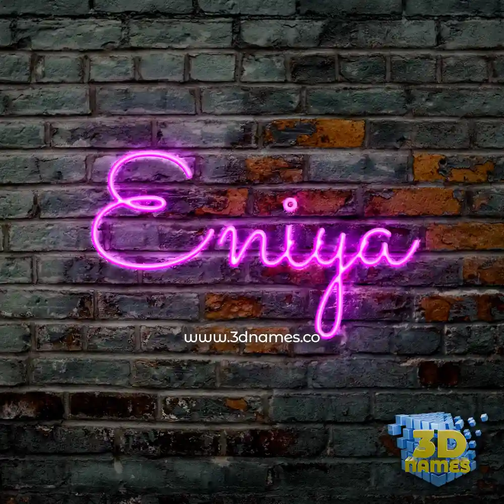 eniya in Pink Neon style - 3D name wallpaper