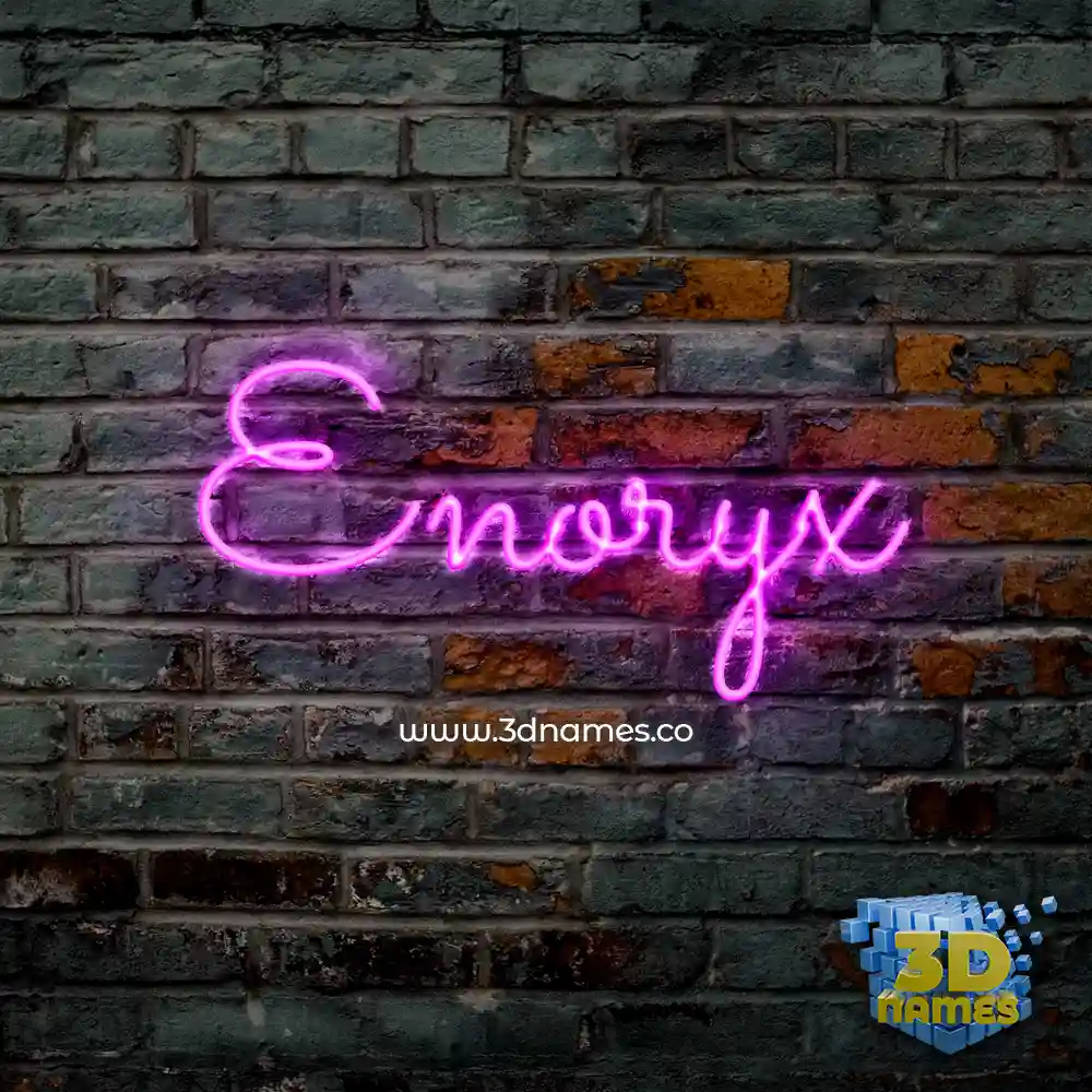 enoryx in Pink Neon style - 3D name wallpaper